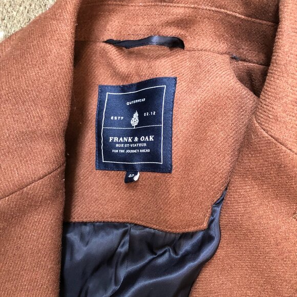 Men's Frank and Oak Overcoat - Size 40 - Picture 3 of 6
